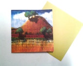 California Hills note card, original design, greeting card, blank card