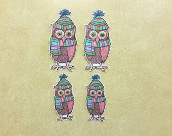 Sticker Set, Owl stickers, winter owl, art stickers