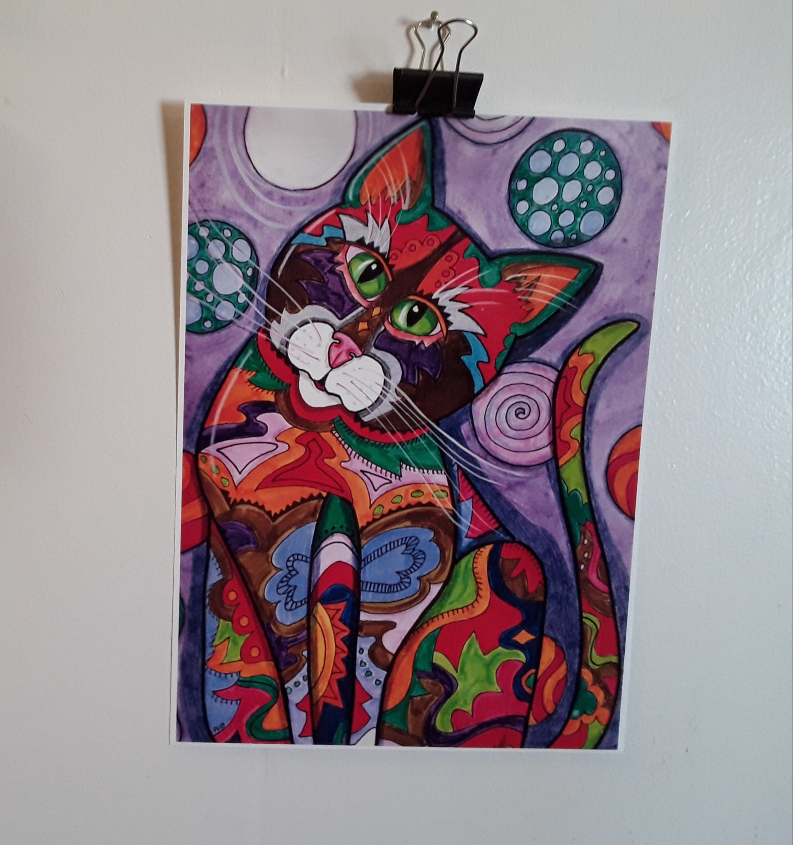 Cat Print Kaleidoscope Cat Cat Print Art Print Cat Art Etsy Sweden