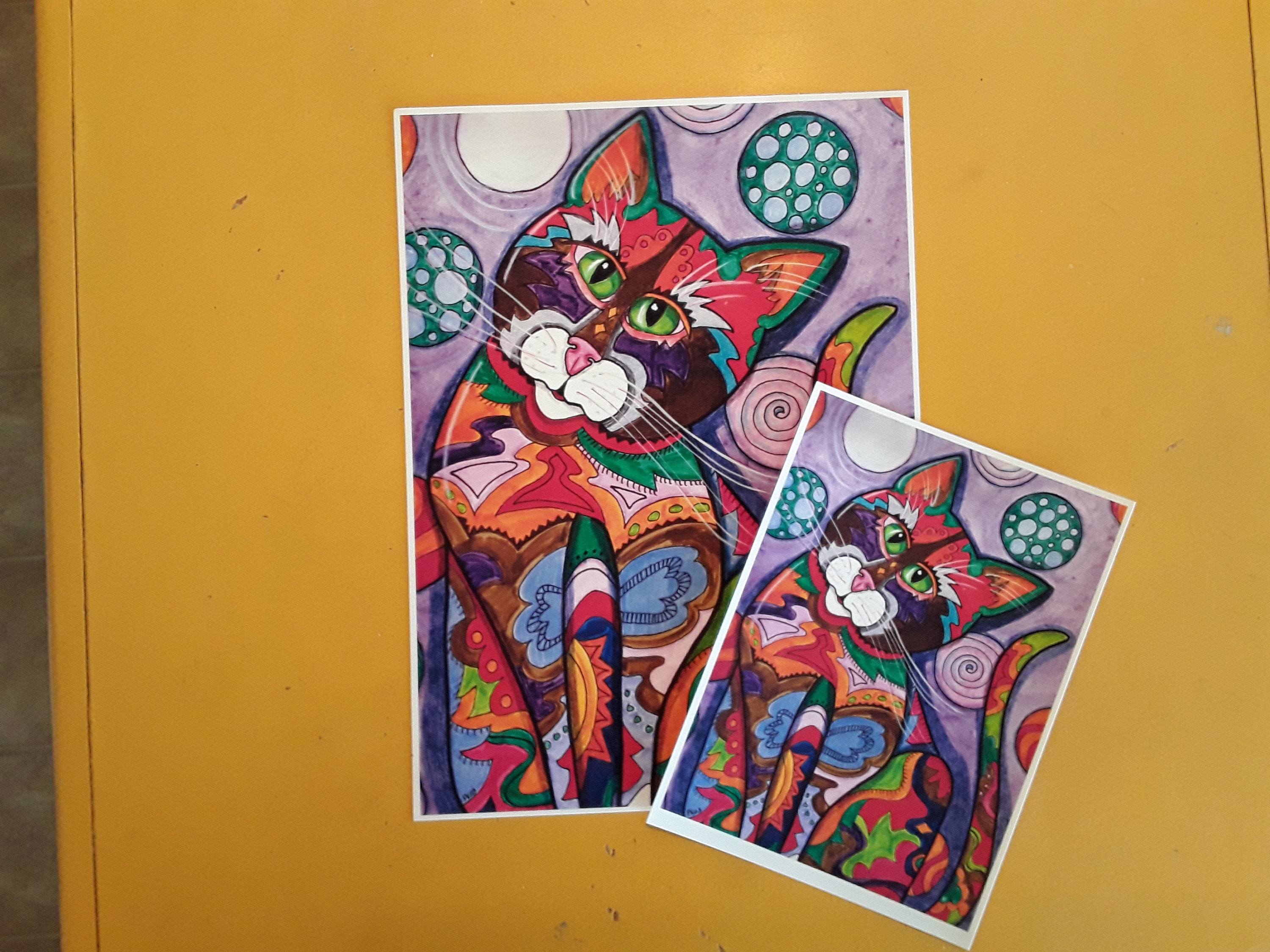 Cat Print Kaleidoscope Cat Cat Print Art Print Cat Art Etsy Sweden