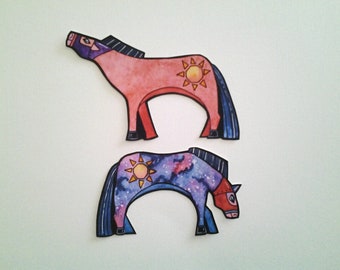 Horse Stickers, unique, hand cut, Art Stickers, horse art