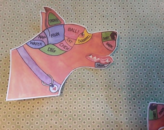 Dog Sticker, Phrenology Dog Sticker, Art sticker, sticker art