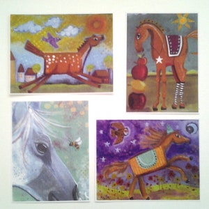 Large Horse Stickers, unique, hand cut, Art Stickers, horse art, sticker set image 1