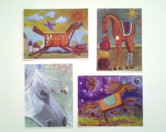 Large Horse Stickers, unique, hand cut, Art Stickers, horse art, sticker set