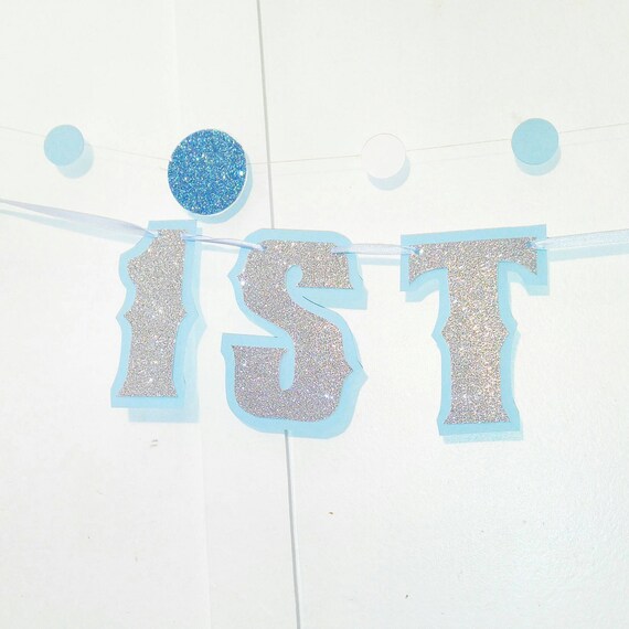 Blue Birthday Banner 1st Birthday Banner First Birthday Banner
