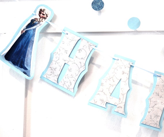 Frozen Birthday Party Banner, Frozen Birthday Banner, HAPPY BIRTHDAY Banner, Frozen Party Banner, Frozen Party Supplies, Frozen Decor Il_570xn