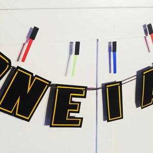 ONE I AM Highchair Banner, Star Wars Highchair Birthday Banner, Star Wars Birthday, Star Wars 1st Birthday Banner, Star Wars First image 2