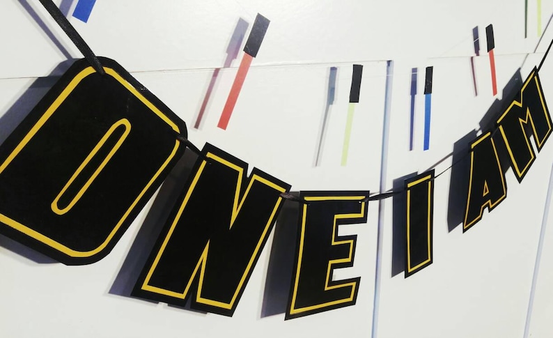 ONE I AM Highchair Banner, Star Wars Highchair Birthday Banner, Star Wars Birthday, Star Wars 1st Birthday Banner, Star Wars First image 3