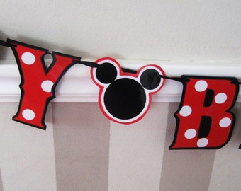 Mickey Mouse Themed Birthday Banner, Mickey Mouse Party, Minnie Mouse Themed Birthday Party, Minnie Mouse Party Banner, Mickey Mouse Decor