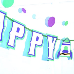 Buzz Lightyear HAPPY BIRTHDAY Banner, Toy Story Birthday Banner, Toy Story Party Decor, Toy Story Party Banner, Toy Story Birthday image 3