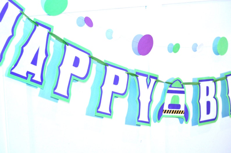 Buzz Lightyear HAPPY BIRTHDAY Banner, Toy Story Birthday Banner, Toy Story Party Decor, Toy Story Party Banner, Toy Story Birthday image 3