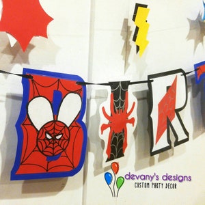 Spiderverse Spiderman HAPPY BiRTHDAY Banner, Spiderman Spiderverse Birthday Banner, Spiderman Banner, Alternate Universe Spiderman image 1