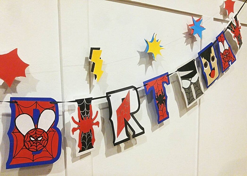 Spiderverse Spiderman HAPPY BiRTHDAY Banner, Spiderman Spiderverse Birthday Banner, Spiderman Banner, Alternate Universe Spiderman image 5