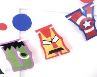 Superhero BIRTHDAY Banner, HAPPY BIRTHDAY Banner, Super Hero Birthday Banner, Custom Superhero, Captain America Birthday, Superhero