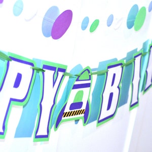 Buzz Lightyear HAPPY BIRTHDAY Banner, Toy Story Birthday Banner, Toy Story Party Decor, Toy Story Party Banner, Toy Story Birthday image 2