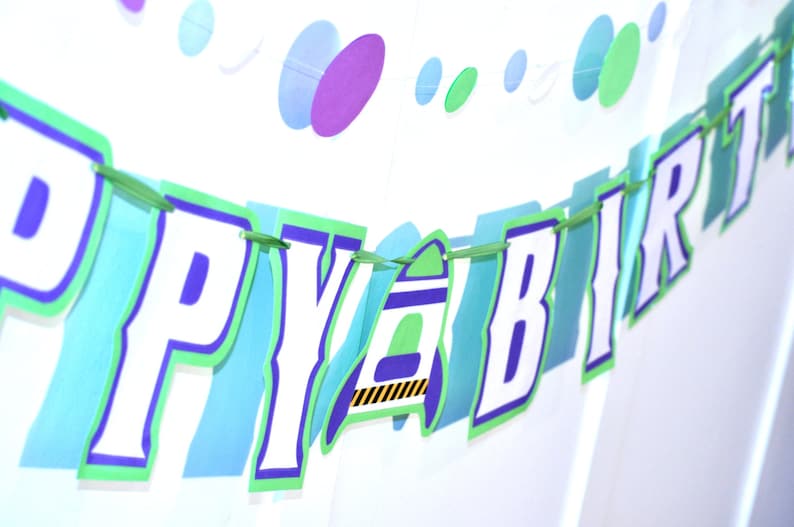 Buzz Lightyear HAPPY BIRTHDAY Banner, Toy Story Birthday Banner, Toy Story Party Decor, Toy Story Party Banner, Toy Story Birthday image 2