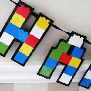 Building Blocks Birthday Banner, Toy Blocks Birthday Party, Building Blocks Decor, Building Block Party Decor, Builder Block Party Banner