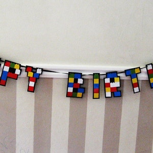 Building Blocks Birthday Banner, Toy Blocks Birthday Party, Building Blocks Decor, Building Block Party Decor, Builder Block Party Banner image 5