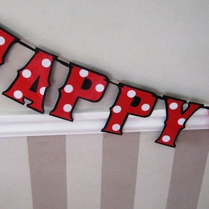 Mickey Mouse Themed Birthday Banner, Mickey Mouse Party, Minnie Mouse Themed Birthday Party, Minnie Mouse Party Banner, Mickey Mouse Decor image 3