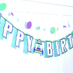 Buzz Lightyear HAPPY BIRTHDAY Banner, Toy Story Birthday Banner, Toy Story Party Decor, Toy Story Party Banner, Toy Story Birthday image 5