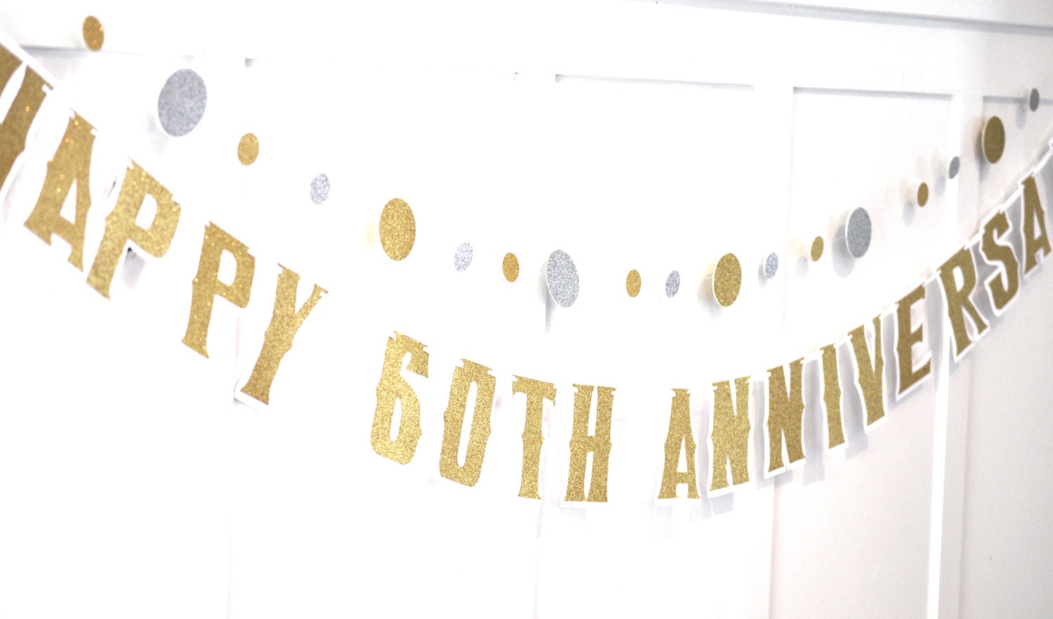 HAPPY 60TH ANNIVERSARY Banner Customizable for 20th 30th | Etsy