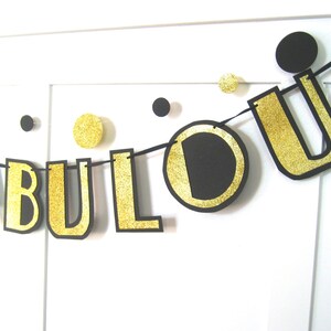 40th Birthday Banner, 40 & FABULOUS, 40 and Fabulous, 40th Birthday Party, 50th Birthday Banner, Gold and Black, Art Deco Banner