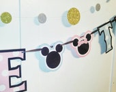 TWINS Baby Shower Banner, Mickey and Minnie Mouse Baby Shower, Baby Minnie Shower, Baby Mickey Shower Decor, Baby Minnie and Mickey Mouse Il_170x135