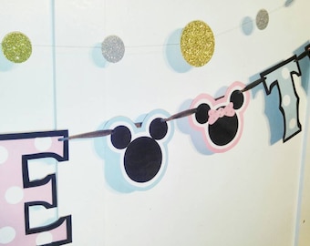 TWINS Baby Shower Banner, Mickey and Minnie Mouse Baby Shower, Baby Minnie Shower, Baby Mickey Shower Decor, Baby Minnie and Mickey Mouse