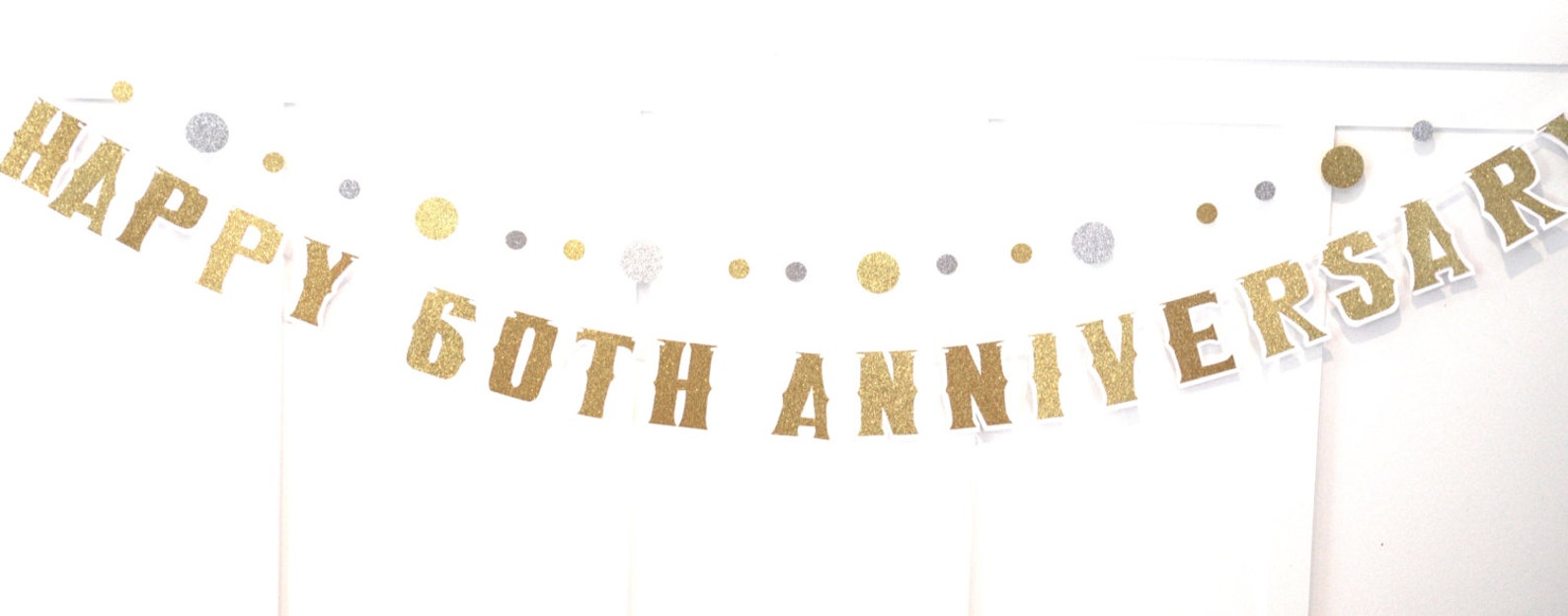 HAPPY 60TH ANNIVERSARY Banner Customizable for 20th 30th - Etsy