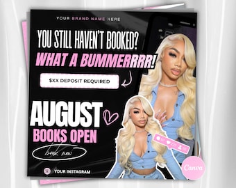 August booking flyer, August flyer