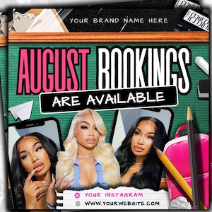 August booking flyer