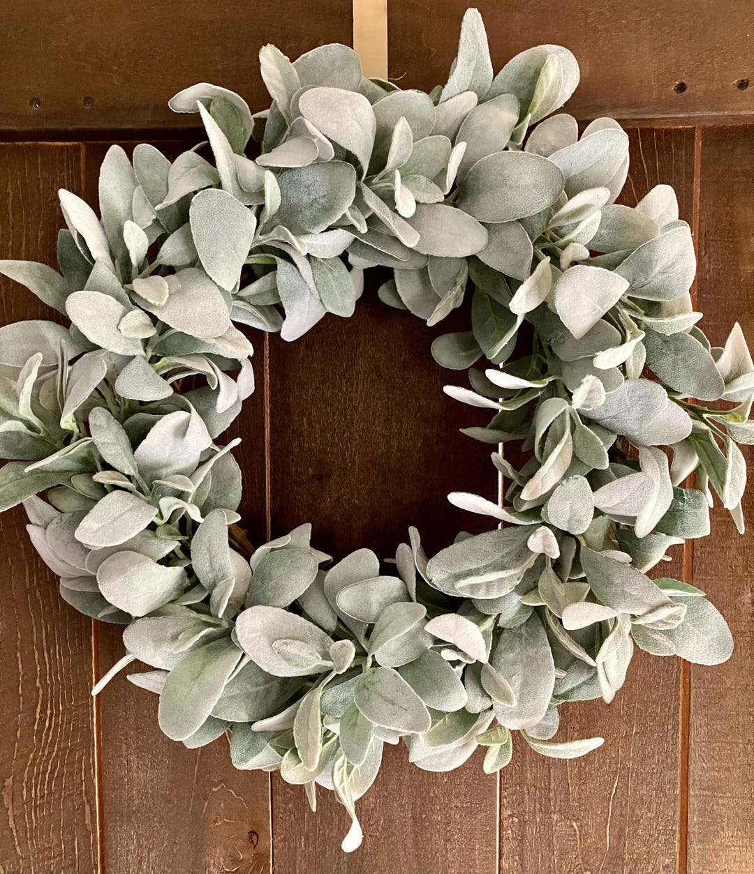 Lambs Ear Wreath for Front Door, Porch Wreath, Modern Farmhouse Full ...