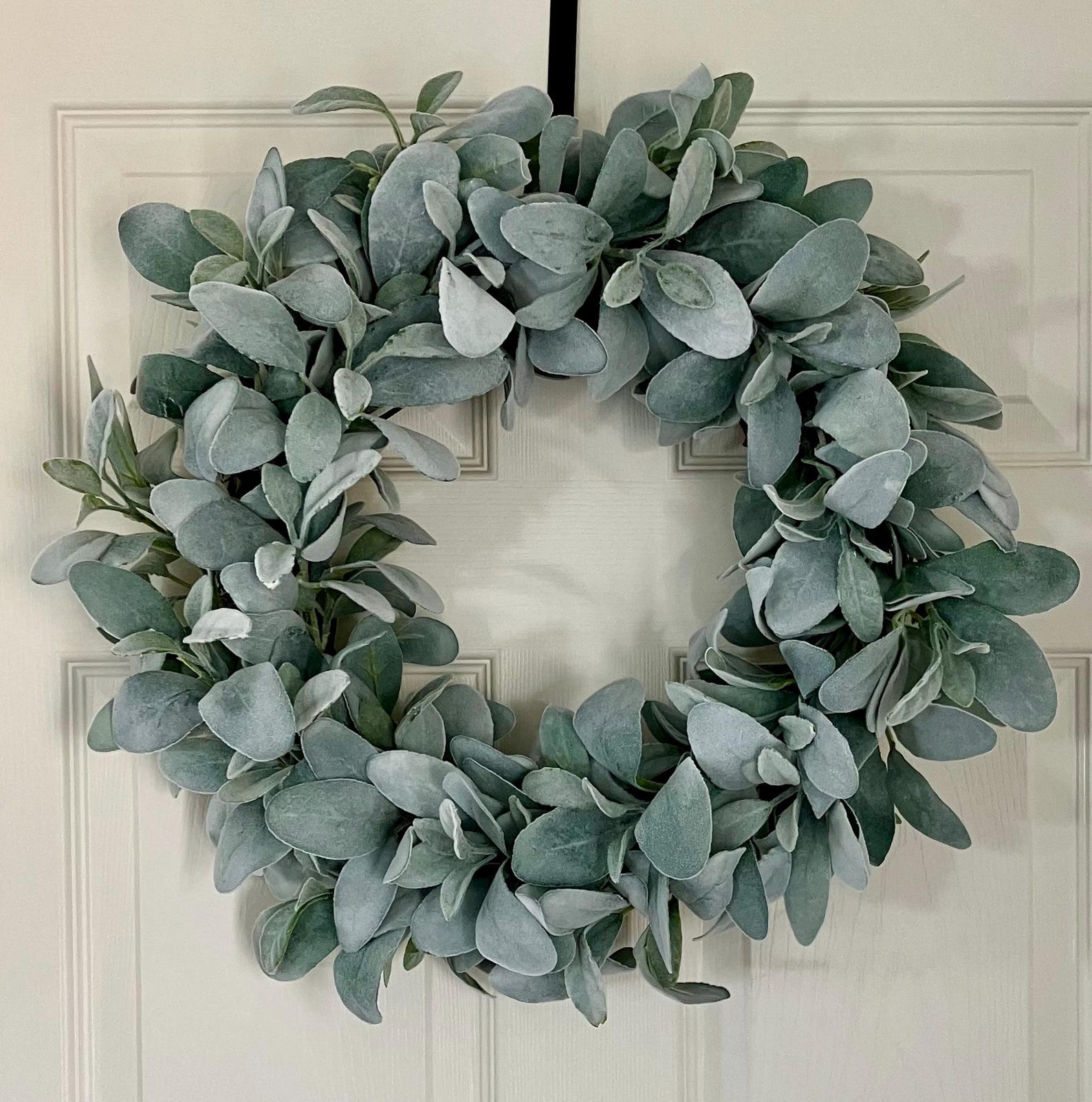 Lambs Ear Wreath for Front Door, Porch Wreath, Modern Farmhouse Full ...