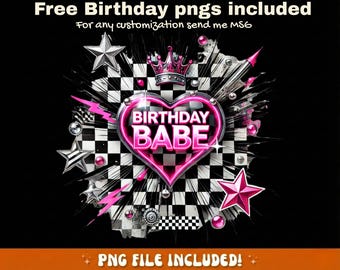 Urodzinowa laleczka PNG i SVG, modny projekt urodzinowy dla dziewczyny (pobieranie cyfrowe)