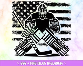 Patriotic Hockey Goalie PNG | USA Flag Sublimation Design