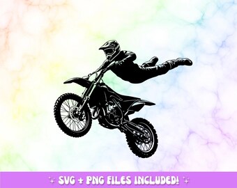Motocrossförarsilhuett | T-shirtdesign SVG PNG