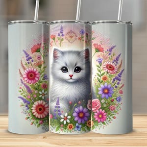 Cat PNG Skinny Tumbler Wrap | Cute Cat Sublimation Design | 20oz Tumbler Wrap PNG | Animal Tumbler Sublimation Skinny | Cat PNG for Tumblers