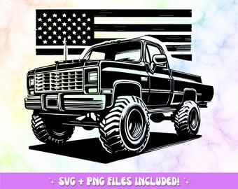 Patriotic Monster Truck PNG | USA Flag, Off-Road T-Shirt Design