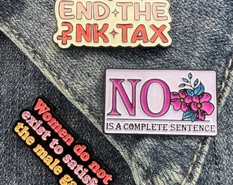 Feminist Enamel Pins, Women’s Rights & Bodily Autonomy, Feminism Gift, Protest Pin Set