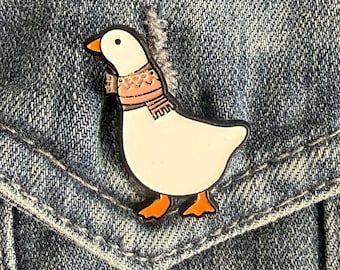 Winter Scarf Goose Enamel Pin