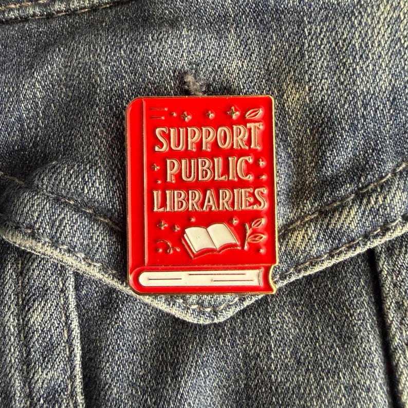 Library Book Pin Support Public Libraries Enamel Pin, Book Lover Gift - Etsy