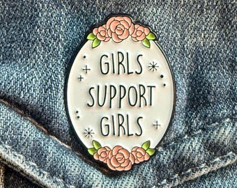 Girls Support Girls Enamel Pin – Feminist Empowerment Accessory