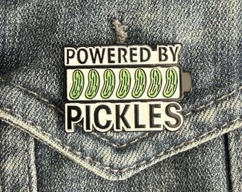 Powered by Pickles Enamel Pin