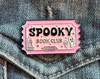 Spooky Book Club Enamel Pin - Gothic Halloween Gift