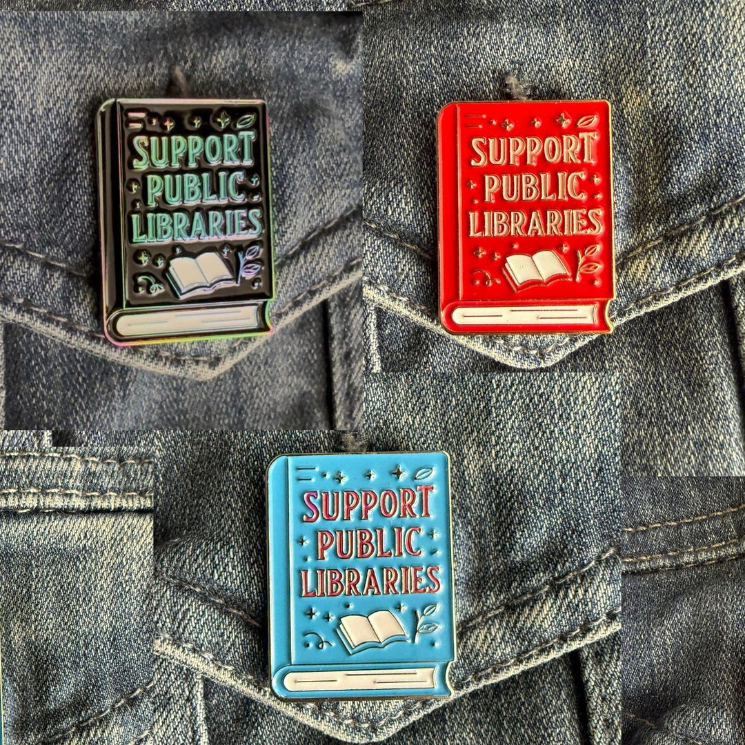 Library Book Pin Support Public Libraries Enamel Pin, Book Lover Gift - Etsy