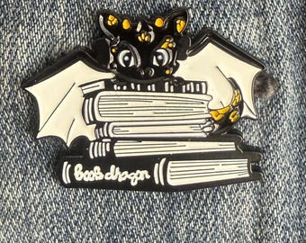 Book Dragon Enamel Pin – Bookish Reader Gift