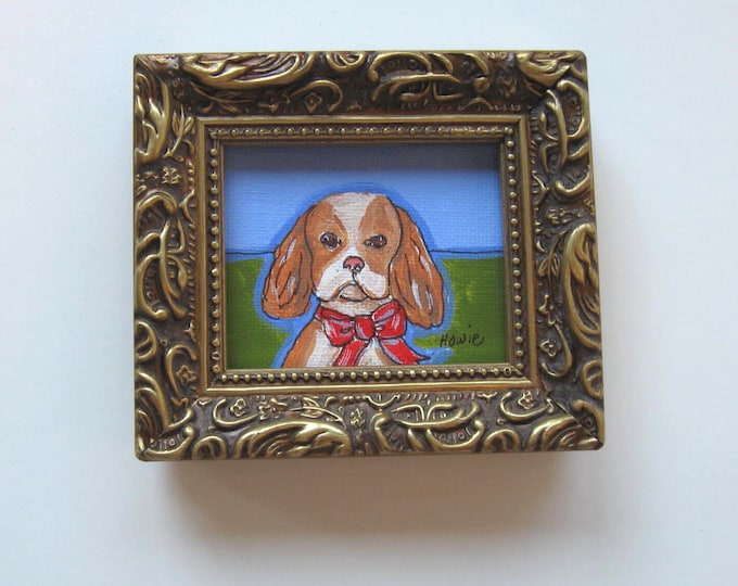 Original Acrylic Dog Painting on Canvas Animal Portrait Etsy