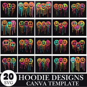 Smiley Face Drip Hoodie Designs: SVG File (Digital Download)