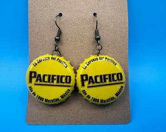 Pacifico Cerveza Bottle Cap Earrings
