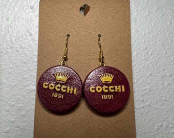 Boucles d'oreilles bouchon de bouteille de vermouth Cocchi